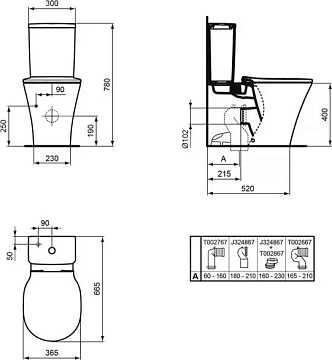 Унитаз-компакт Ideal Standard Connect Air AquaBlade E013701 без бачка и сиденья  - фото 5