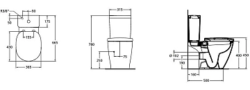 Унитаз-компакт Ideal Standard Connect AquaBlade E042901 без бачка и сиденья  - фото 4