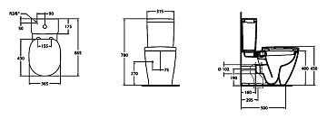 Унитаз-компакт Ideal Standard Connect Cube E803701 без бачка и сиденья  - фото 3