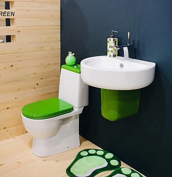 Унитаз-компакт Sanita luxe Best с микролифтом зеленое сиденье  - фото 2