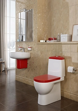 Унитаз-компакт Sanita luxe Best с микролифтом красное сиденье  - фото 3