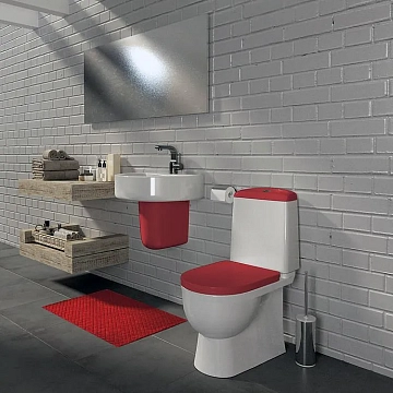 Унитаз-компакт Sanita luxe Best с микролифтом красное сиденье  - фото 4