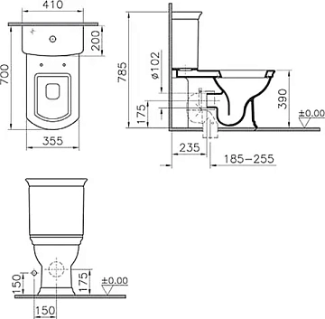Унитаз-компакт Vitra Serenada 9722B003-7203 с микролифтом  - фото 3