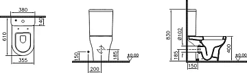 Унитаз-компакт Vitra Zentrum 9012B003-7204 с микролифтом  - фото 3