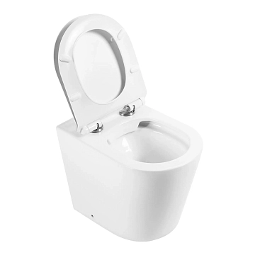Унитаз приставной BelBagno Flay-R BB1003CBR/BB865SC безободковый  - фото 5