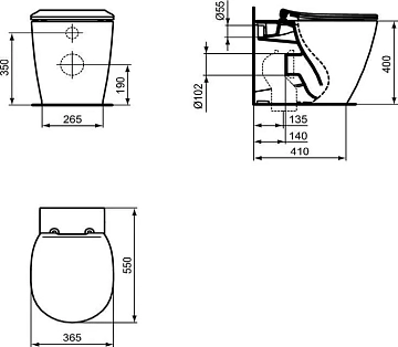 Унитаз приставной Ideal Standard Connect AquaBlade E052401  - фото 2
