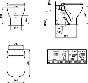 Унитаз приставной Ideal Standard Tesi AquaBlade T007701  - фото 5