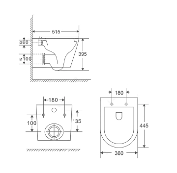 Комплект Point Венера PN48646BC (унитаз с инсталляцией, сиденье с микролифтом, клавиша Венера, черный/хром)  - фото 3