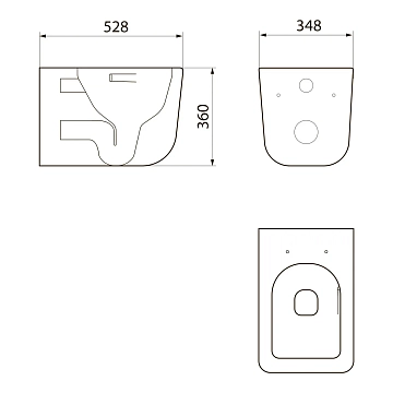Комплект Point Меркурий PN48174BC (унитаз с инсталляцией, сиденье с микролифтом, клавиша Венера, черный/хром)  - фото 3
