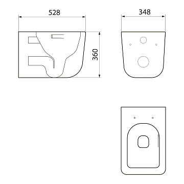 Комплект Point Меркурий PN48639BC (унитаз с инсталляцией, сиденье с микролифтом, клавиша Венера, черный/хром)  - фото 3