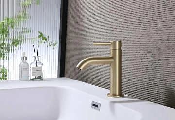 Смеситель Abber Wasser Kreis AF8110G для раковины, золото матовое  - фото 2