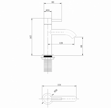 Смеситель Abber Wasser Kreis AF8110G для раковины, золото матовое  - фото 3