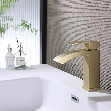 Смеситель Abber Wasserfall AF8610G для раковины, золото матовое  - фото 2