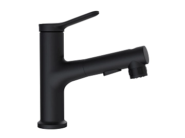 Смеситель BelBagno BB-LVMD-NERO-W0 для раковины, с выдвижным изливом 