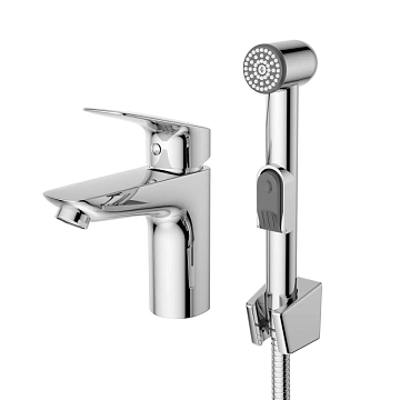 Смеситель BelBagno Due-LVM/HGN-CRM-W0 для раковины, с гигиеническим душем 