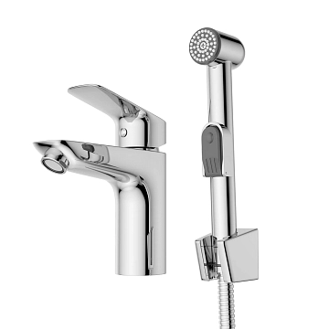 Смеситель BelBagno Due-LVM/HGN-CRM-W0 для раковины, с гигиеническим душем  - фото 3