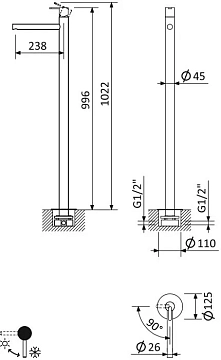 Смеситель Cezares Leaf TVP-L-01-W0 с внутренней частью, для раковины  - фото 4