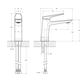 Смеситель Cezares Liner-LS-GM-W0 для раковины  - фото 4