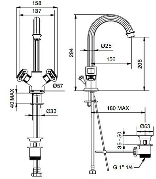 Смеситель Cezares Olimp LS2-03/24-M для раковины  - фото 2