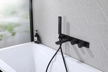Смеситель Abber Rund AF8730B для ванны с душем, черный матовый  - фото 3