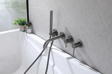 Смеситель Abber Wasser Kreis AF8130NG для ванны с душем, никель  - фото 3