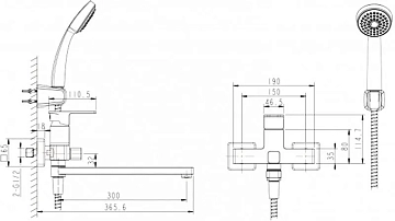 Смеситель Bravat Riffle F672106C-LB для ванны с душем  - фото 3