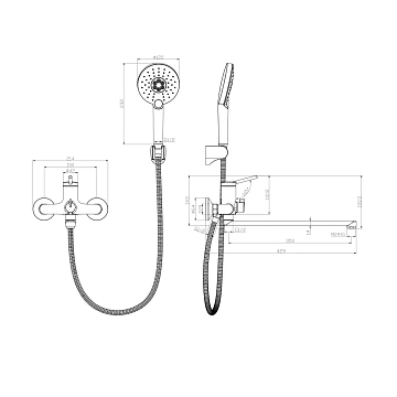 Смеситель Lemark Minima LM3851C для ванны с душем  - фото 2