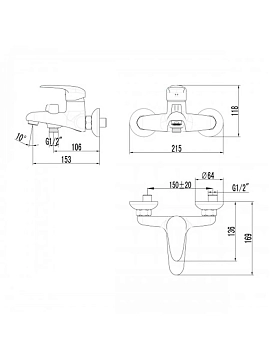 Смеситель Lemark Pramen LM3314C для ванны с душем  - фото 2