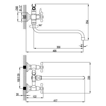 Смеситель Lemark Standard LM2151C для ванны с душем  - фото 2