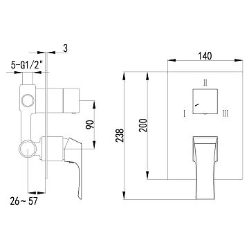 Смеситель Lemark Unit LM4528C для ванны с душем, с внутренней частью  - фото 2