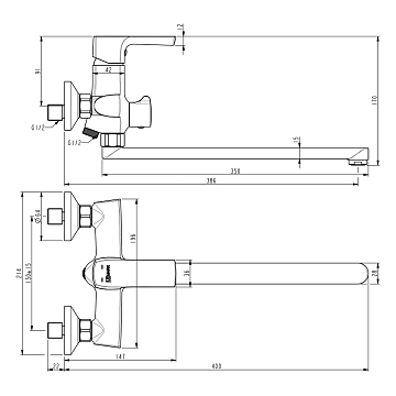Смеситель Lemark Ursus LM7251BL для ванны с душем  - фото 3
