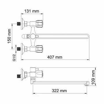 Смеситель Wasserkraft Amper 2902L для ванны с душем  - фото 5