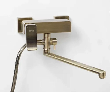 Смеситель Wasserkraft Exter 1602L для ванны с душем, светлая бронза  - фото 3
