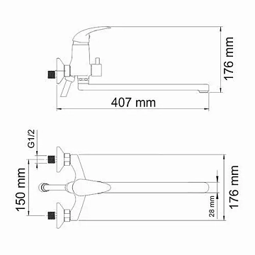 Смеситель Wasserkraft Isen 2602L для ванны с душем  - фото 5