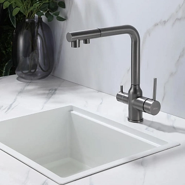 Смеситель Abber Emotion AF8814NG для кухонной мойки, никель  - фото 2