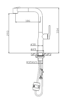 Смеситель BelBagno BB-LAM60-NERO для кухонной мойки  - фото 2