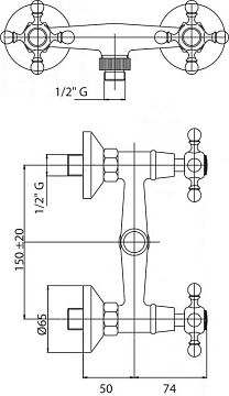 Смеситель Cezares Diamond DS-01-Sw для душа  - фото 2
