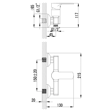 Смеситель Lemark Plus Grace LM1503C для душа  - фото 2