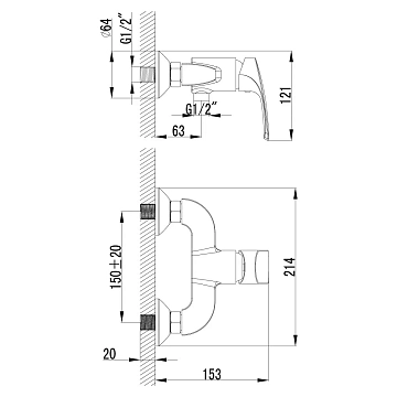 Смеситель Lemark Plus Shape LM1703C для душа  - фото 2