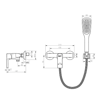 Смеситель Lemark Ursus LM7203BL для душа  - фото 2