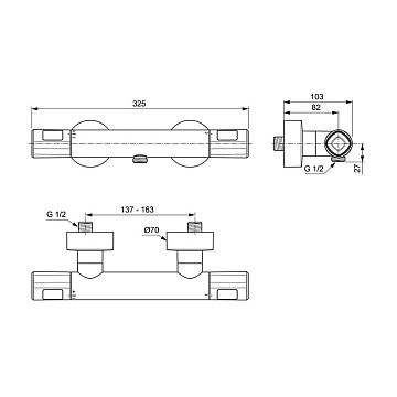 Термостат Ideal Standard Ceratherm T100 A7229AA для душа  - фото 3