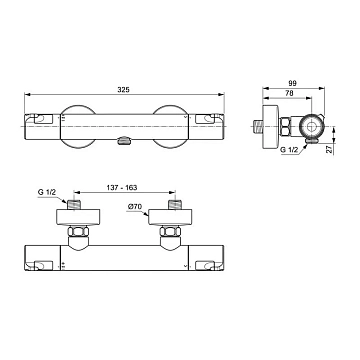Термостат Ideal Standard Ceratherm T50 A7214AA для душа  - фото 3