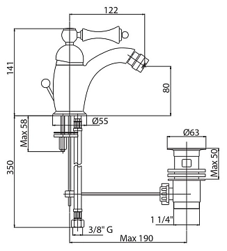 Смеситель Cezares Margot BSM1-02-Bi для биде  - фото 2