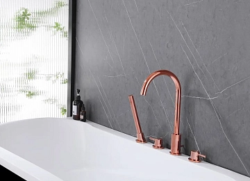 Смеситель Abber Wasser Kreis AF8113RG на борт ванны, розовое золото  - фото 2