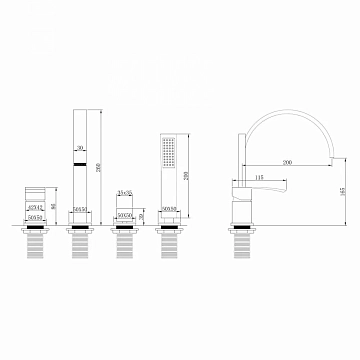 Смеситель Abber Wasserfall AF8613G на борт ванны, золото матовое  - фото 3