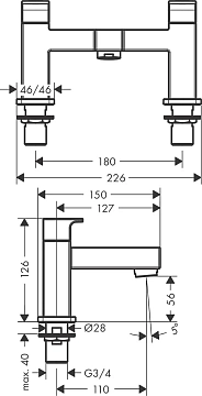 Смеситель Hansgrohe Vernis Shape 71452000 на борт ванны  - фото 2