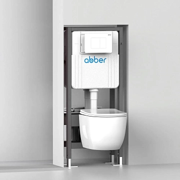 Система инсталляции для унитазов Abber AC0106 двойная самонесущая, для двух подвесных унитазов  - фото 3