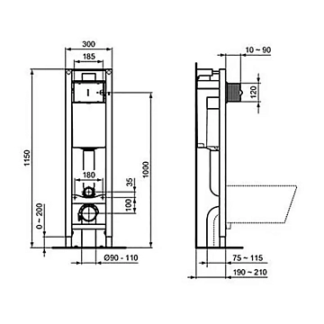Система инсталляции для унитазов Ideal Standard Prosys Eco Frame M E233267  - фото 2