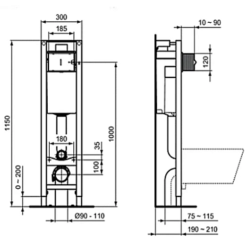 Система инсталляции для унитазов Ideal Standard Prosys Eco Frame M E2332AC  - фото 2