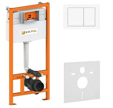 Система инсталляции для унитазов KK-POL Premium SET/M500/030/K белая кнопка 
